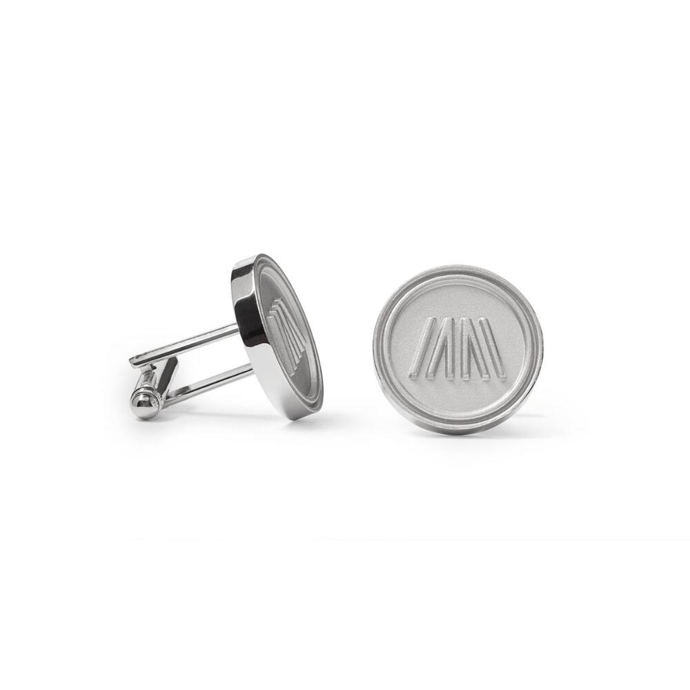 NEW MISSION ATELIER men's ascension cufflinks in matte silver